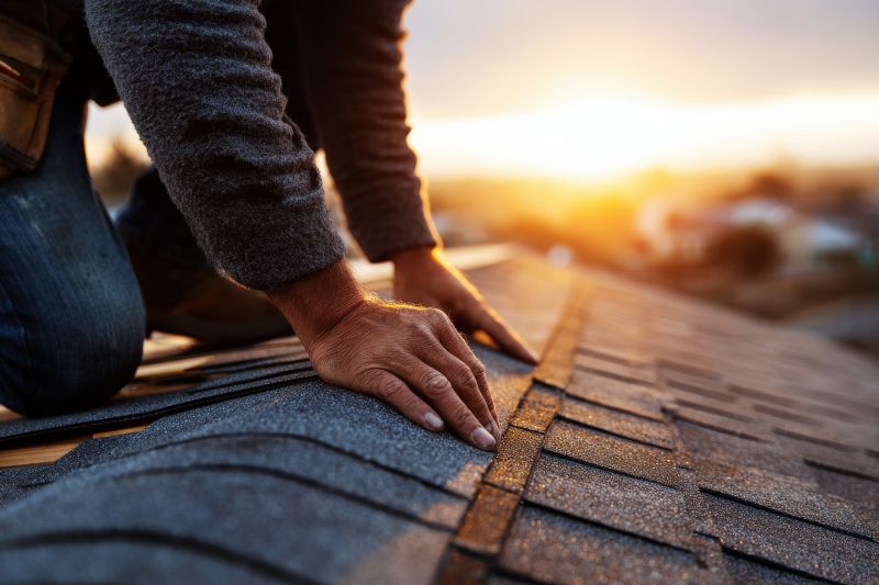 Roofing Project at Sunset